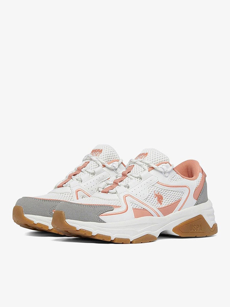 Women White Low-Top Sneakers - Lightweight Lace-Up Design