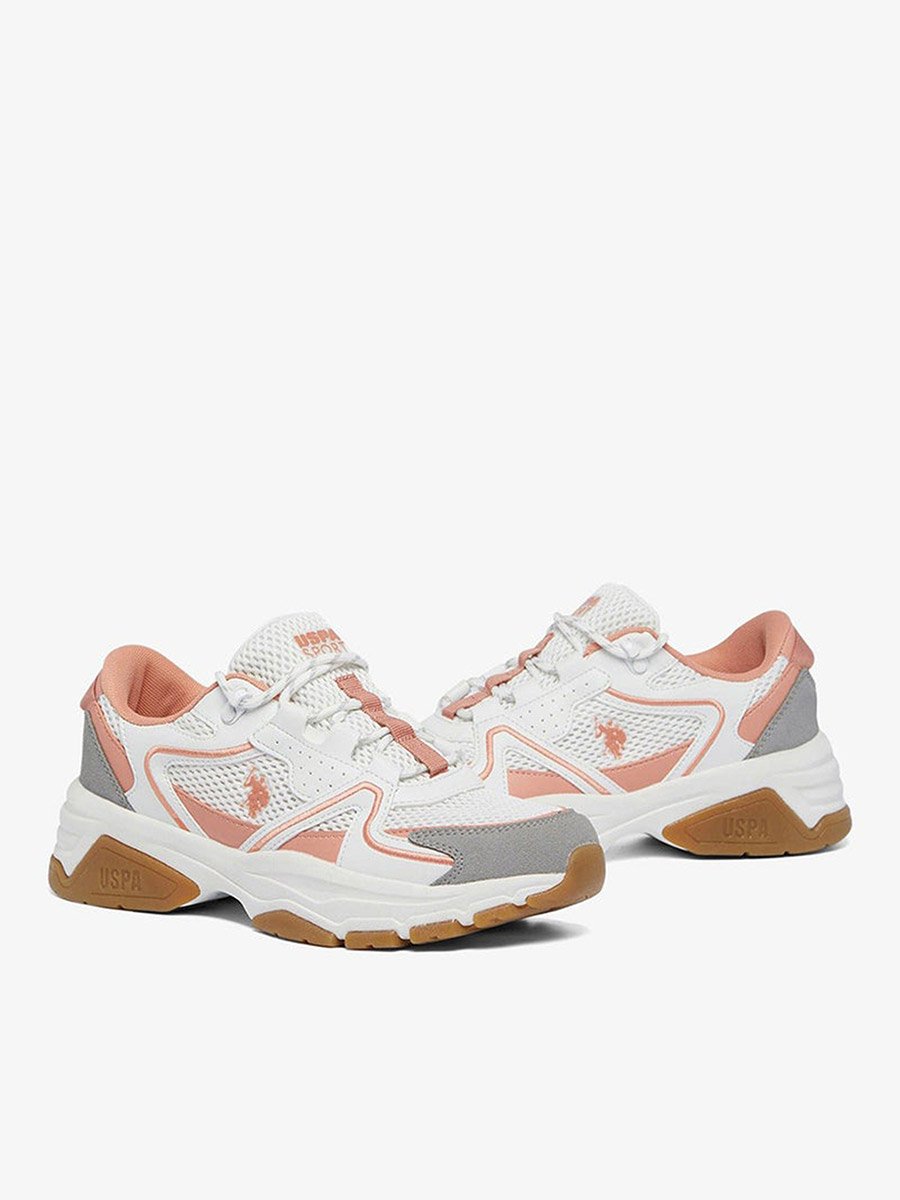Women White Low-Top Sneakers - Lightweight Lace-Up Design