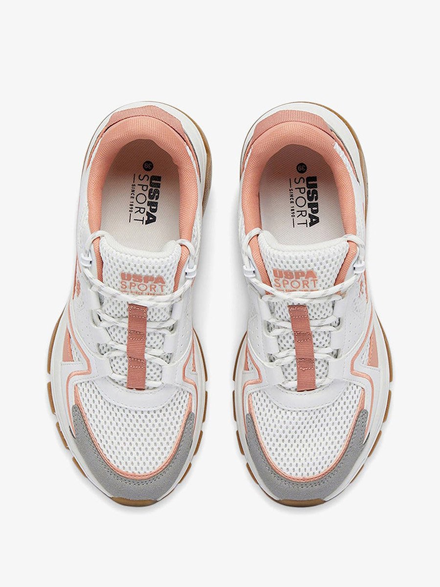 Women White Low-Top Sneakers - Lightweight Lace-Up Design