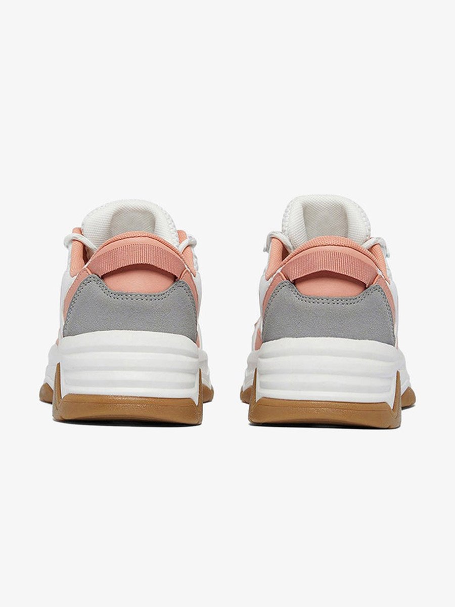 Women White Low-Top Sneakers - Lightweight Lace-Up Design