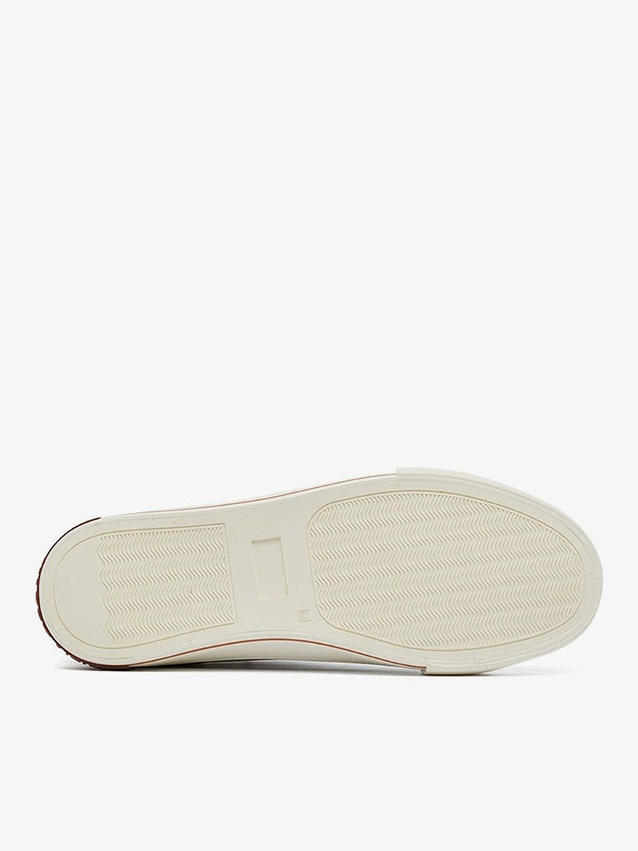 Men Beige Low-Canvas Top Sneakers - Lightweight