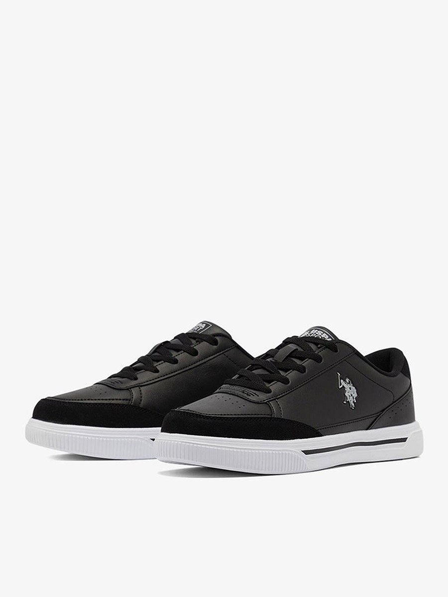 Men Black Low-Top Sneakers - Lightweight Lace-Up Design