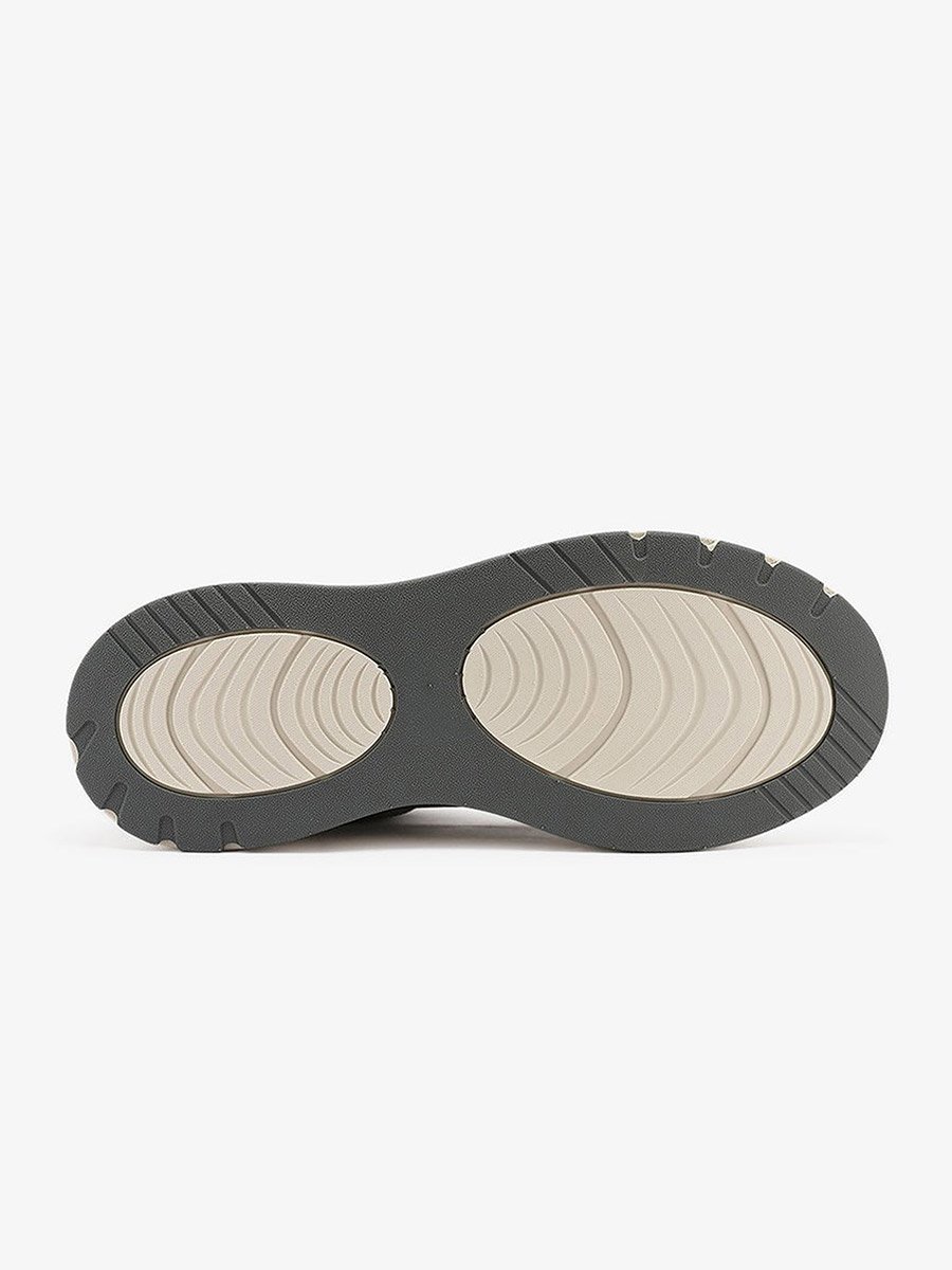 Men Beige Low-Top Sneakers with Grey Accents