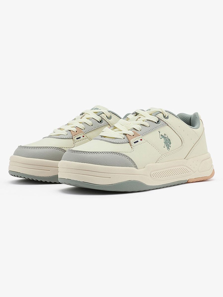Women Beige Low-Top Comfort Sneakers