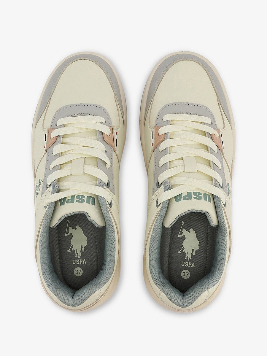 Women Beige Low-Top Comfort Sneakers