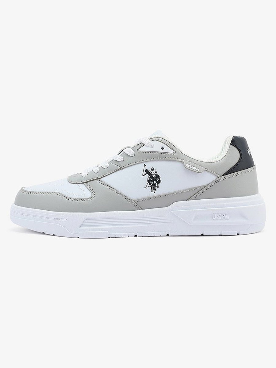 Men White Classic Low-Top Sneakers with Lace-Up Design