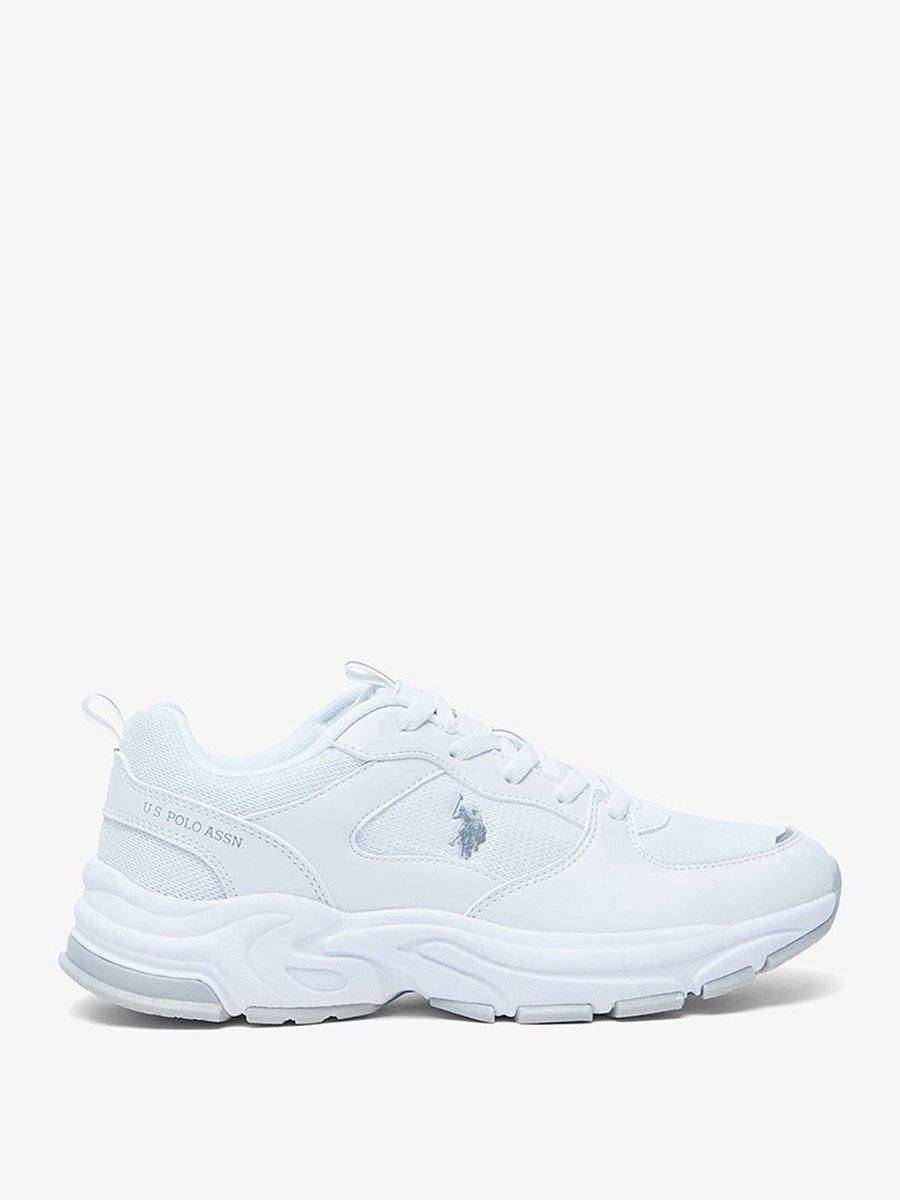 Women White Low-Top Casual Sneakers - Lightweight Cushioned Sole