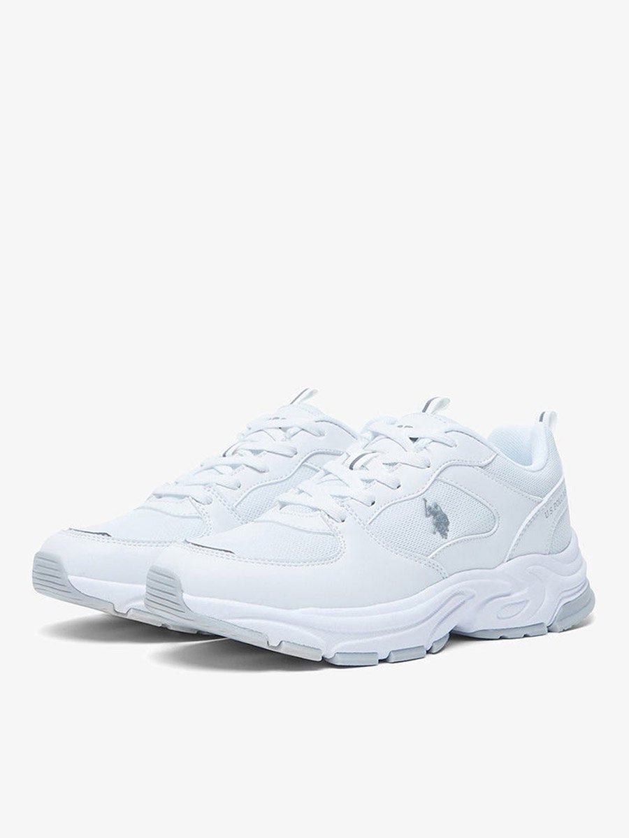 Women White Low-Top Casual Sneakers - Lightweight Cushioned Sole
