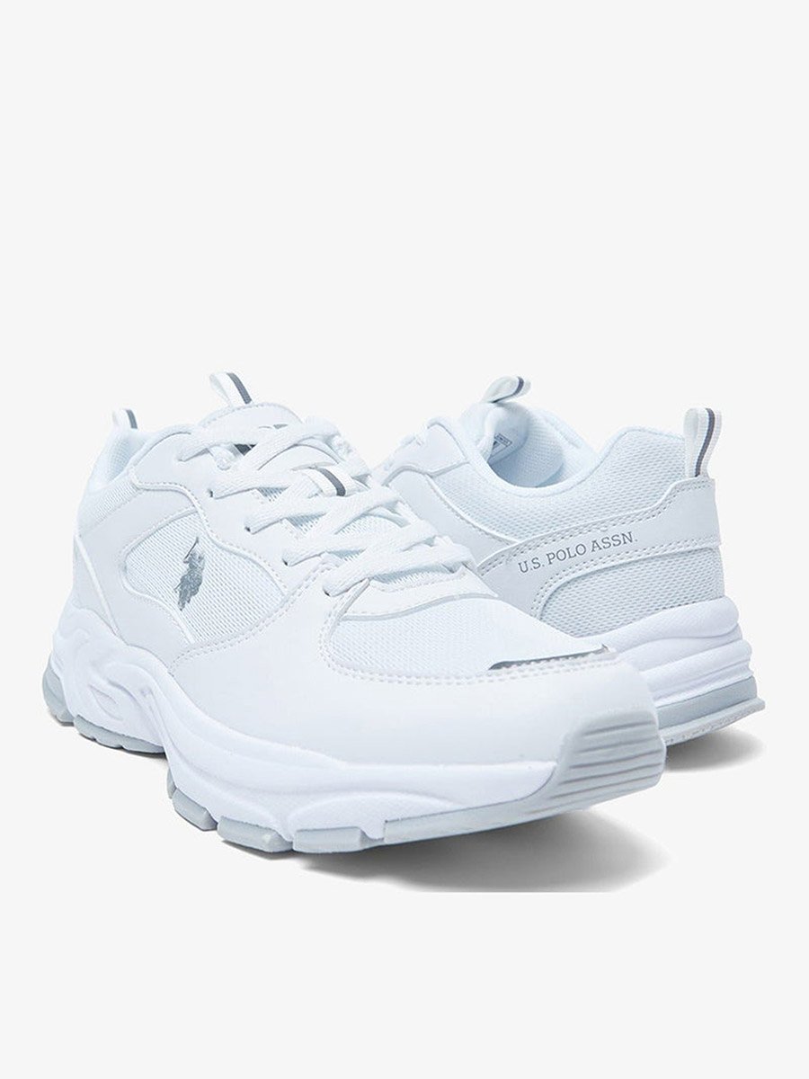 Women White Low-Top Casual Sneakers - Lightweight Cushioned Sole