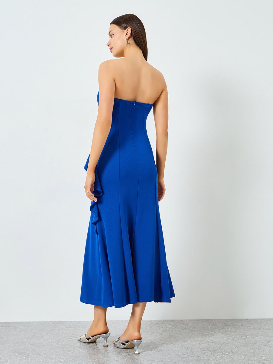 black lace strapless maxi dress Bloom Strapless Maxi Dress