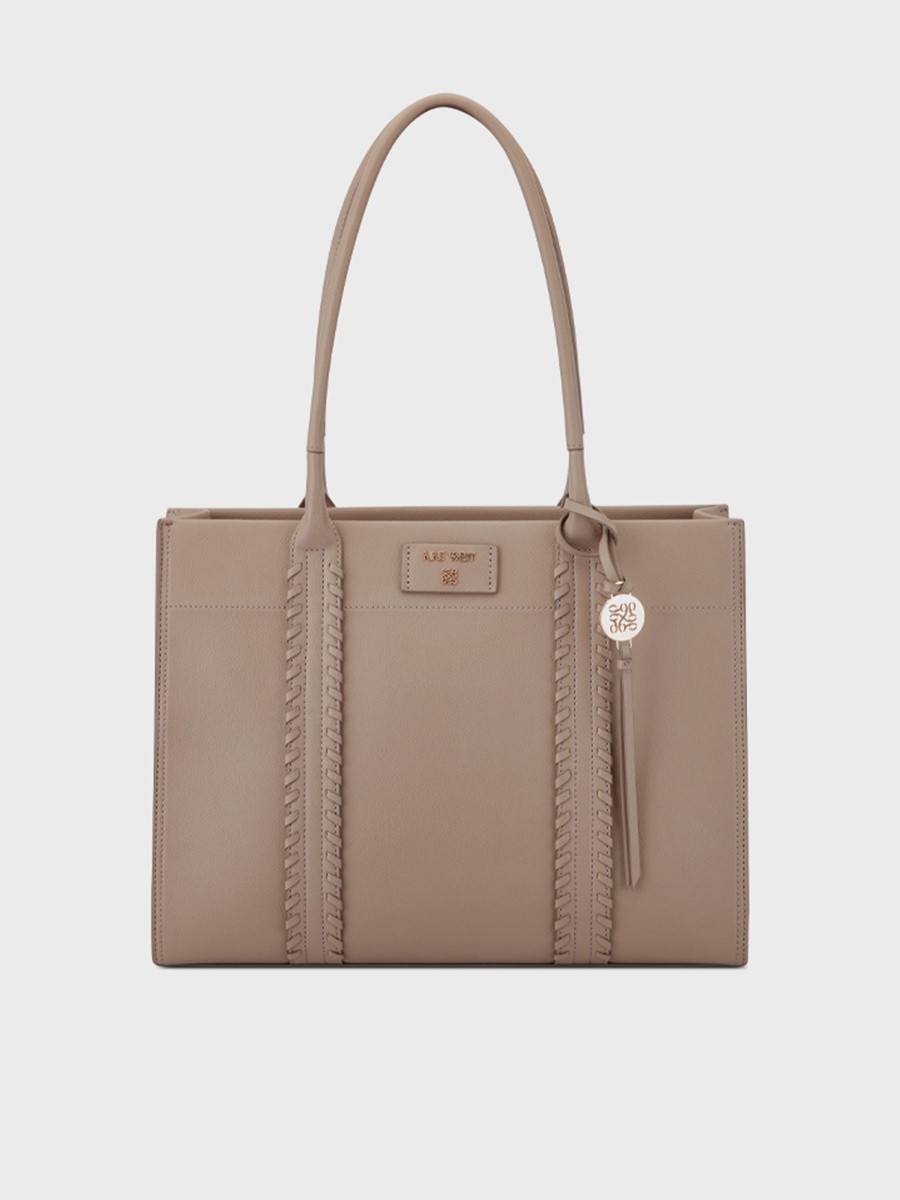 Peyton Textured Double Handle Tote Bag with Zipper Closure