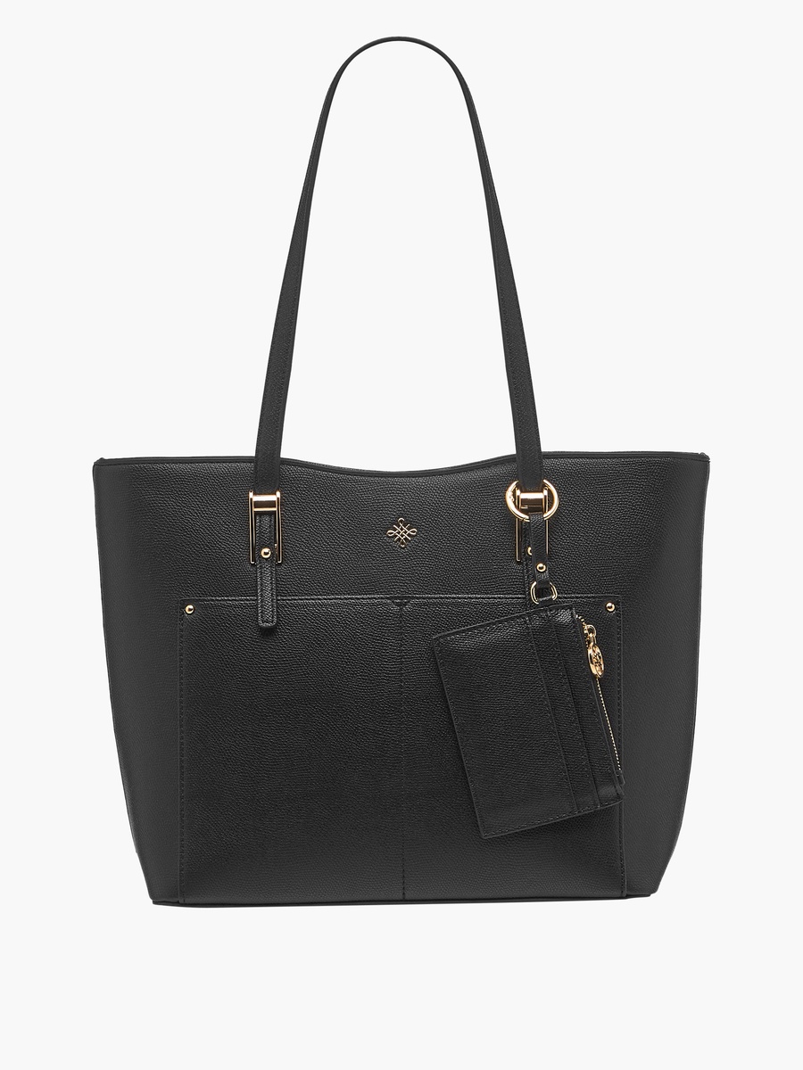 Kodes Textured Tote Bag with Detachable Card Holder
