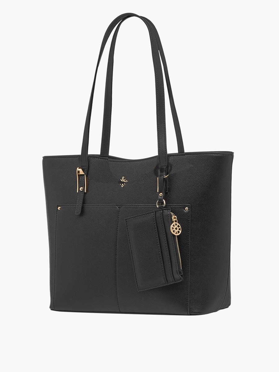 Kodes Textured Tote Bag with Detachable Card Holder