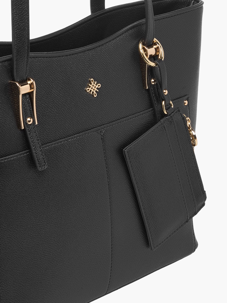 Kodes Textured Tote Bag with Detachable Card Holder