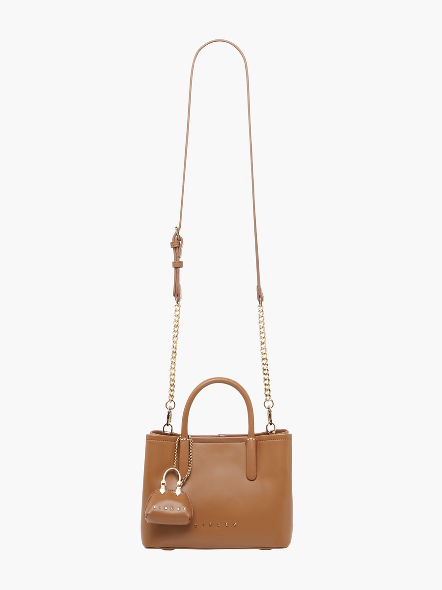 Textured Tote Bag with Charm