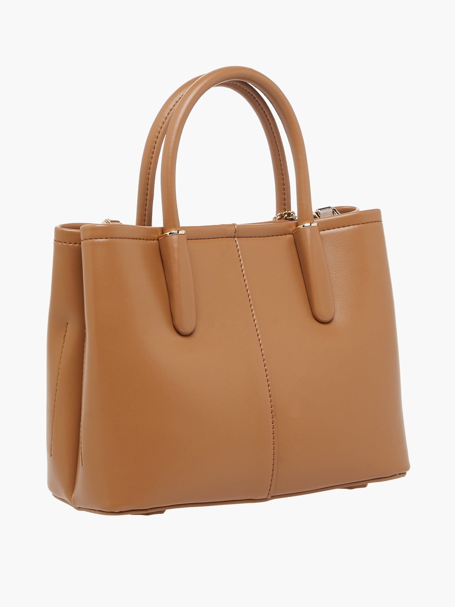 Textured Tote Bag with Charm