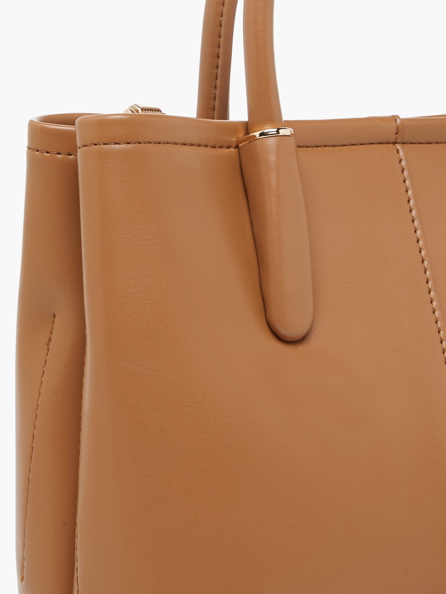 Textured Tote Bag with Charm