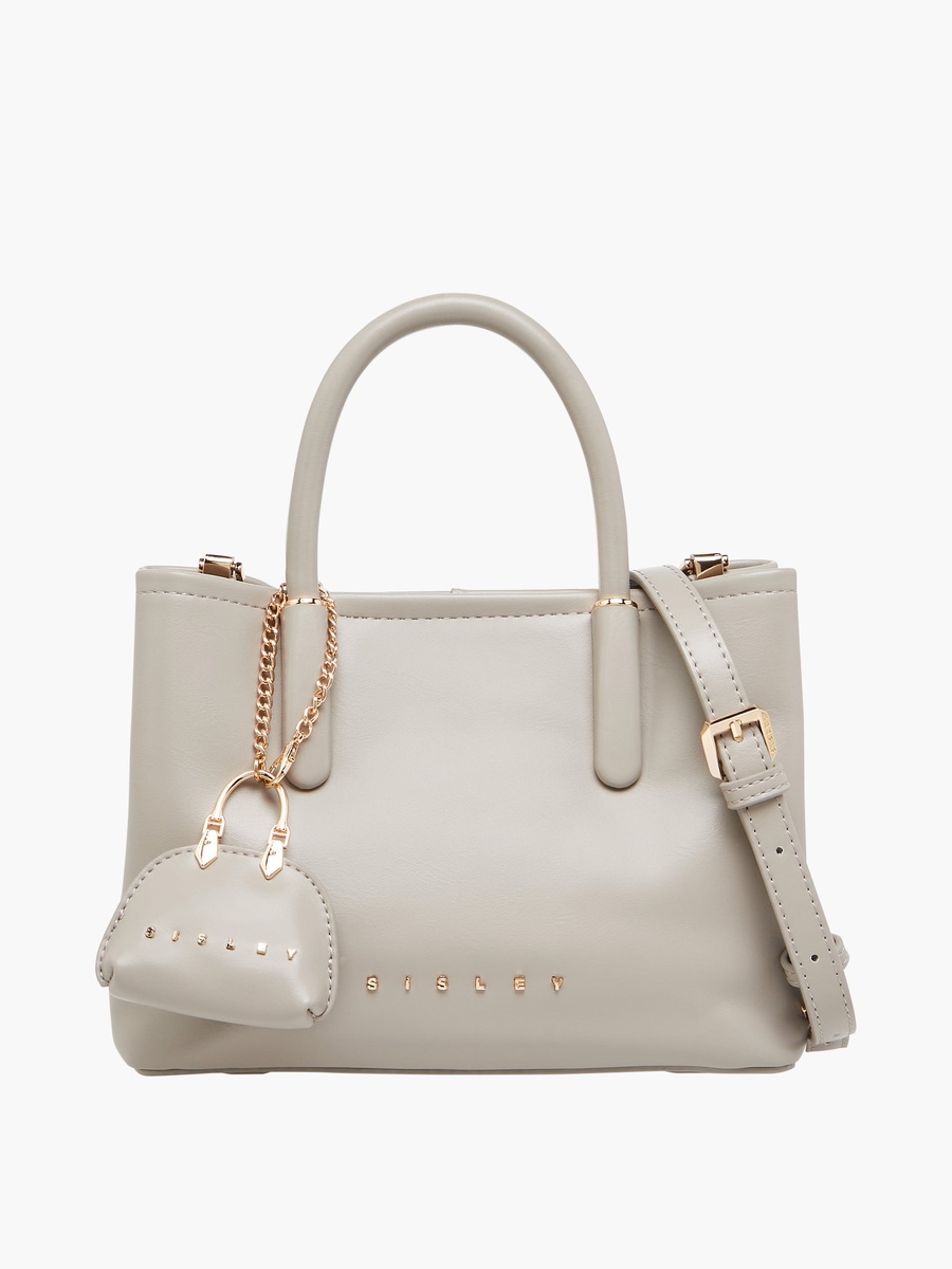 Solid Tote Bag with Detachable Strap