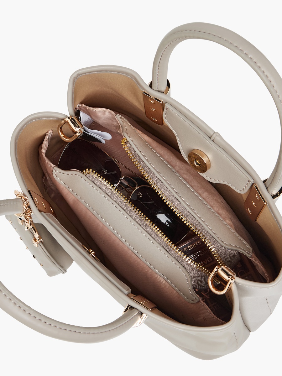 Solid Tote Bag with Detachable Strap