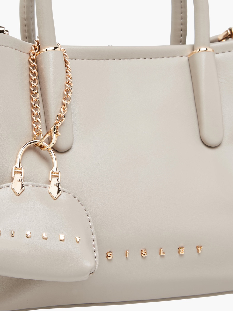 Solid Tote Bag with Detachable Strap