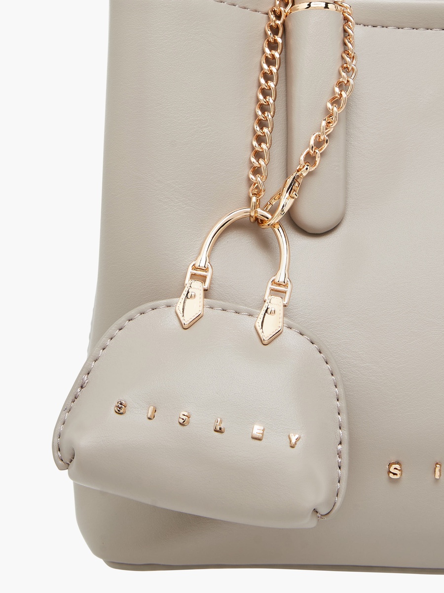 Solid Tote Bag with Detachable Strap