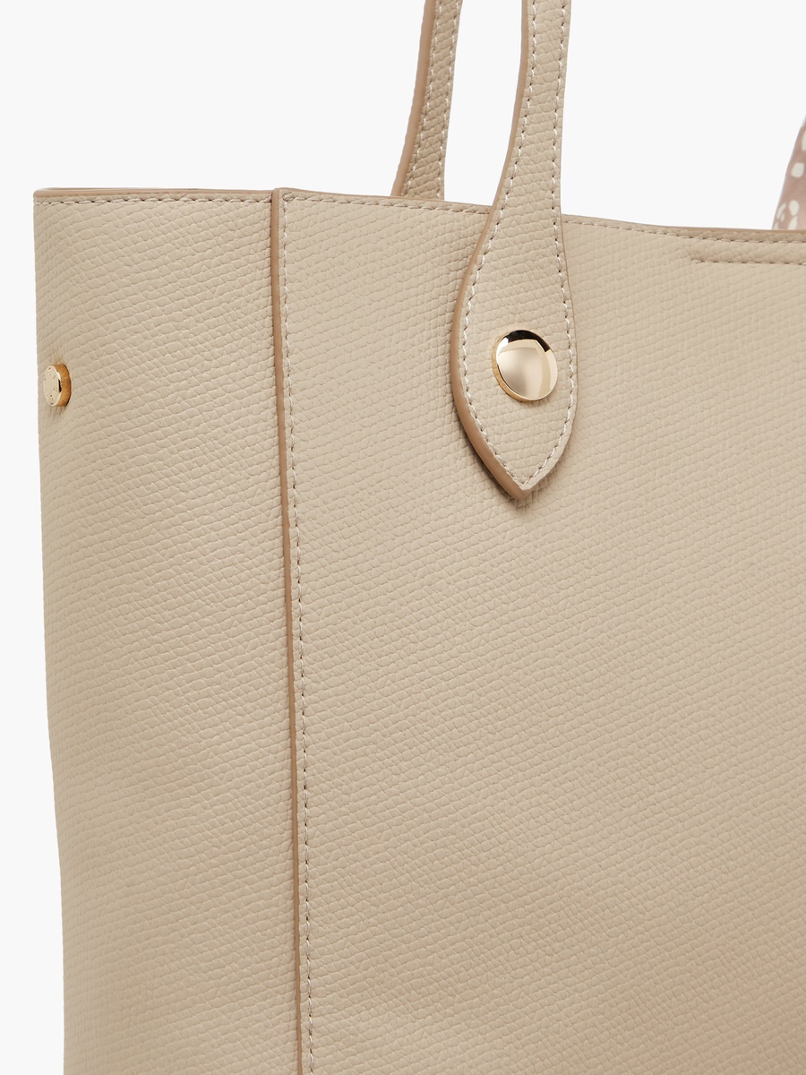 Textured Tote Bag with Scarf Detail