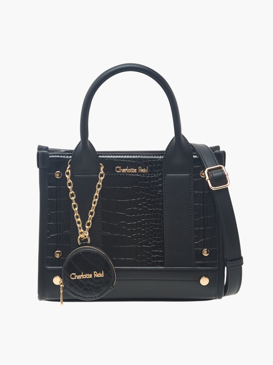 Textured Tote Bag with Pouch
