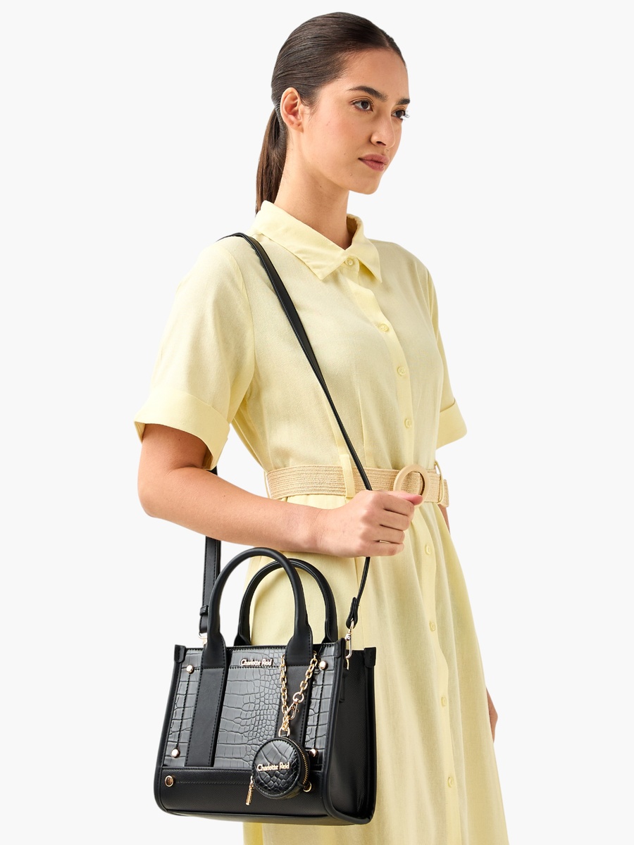 Textured Tote Bag with Pouch