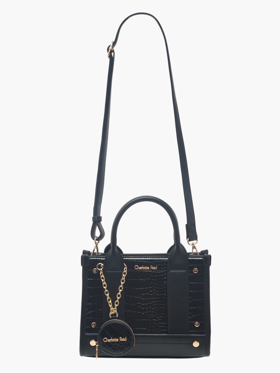 Textured Tote Bag with Pouch