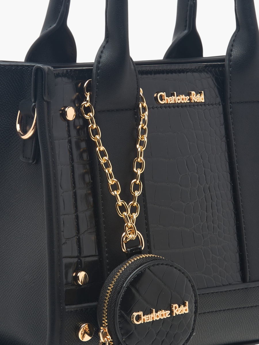 Textured Tote Bag with Pouch