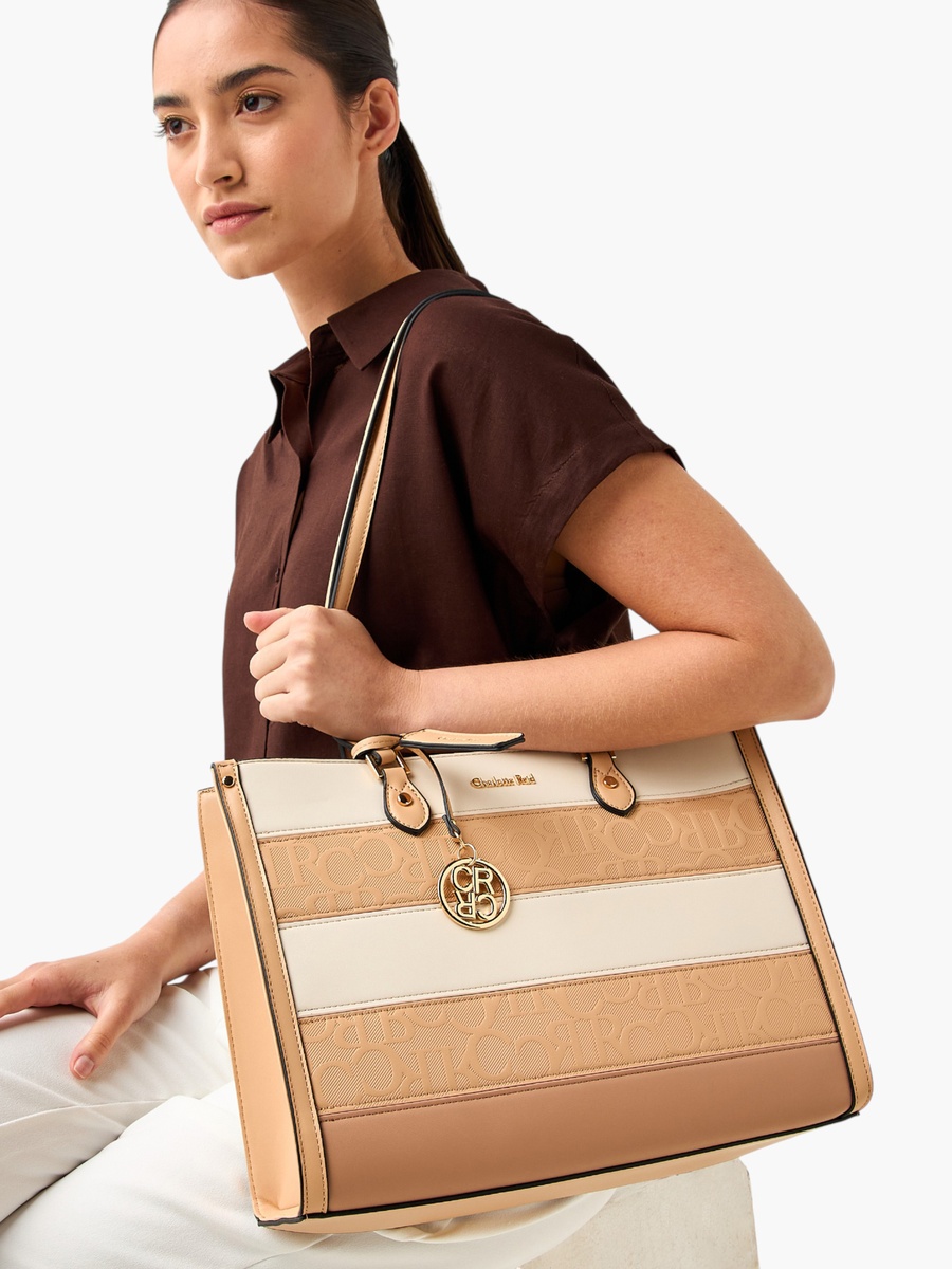 Panelled Tote Bag with Double Handle