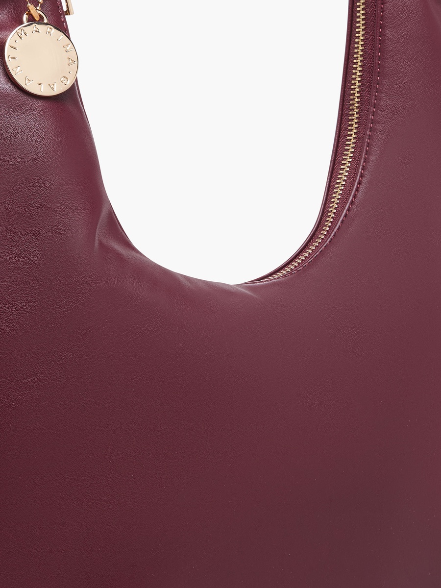 Solid Hobo Bag with Zip Closure