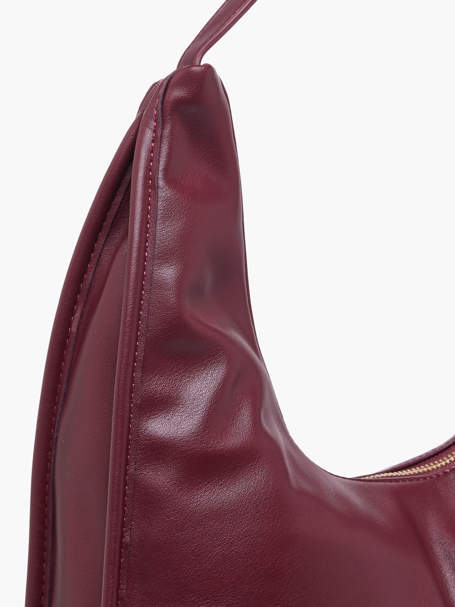 Solid Hobo Bag with Zip Closure