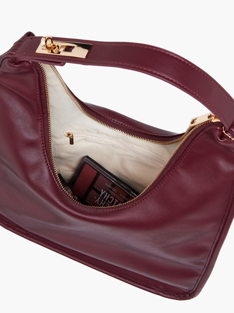 Solid Hobo Bag with Zip Closure