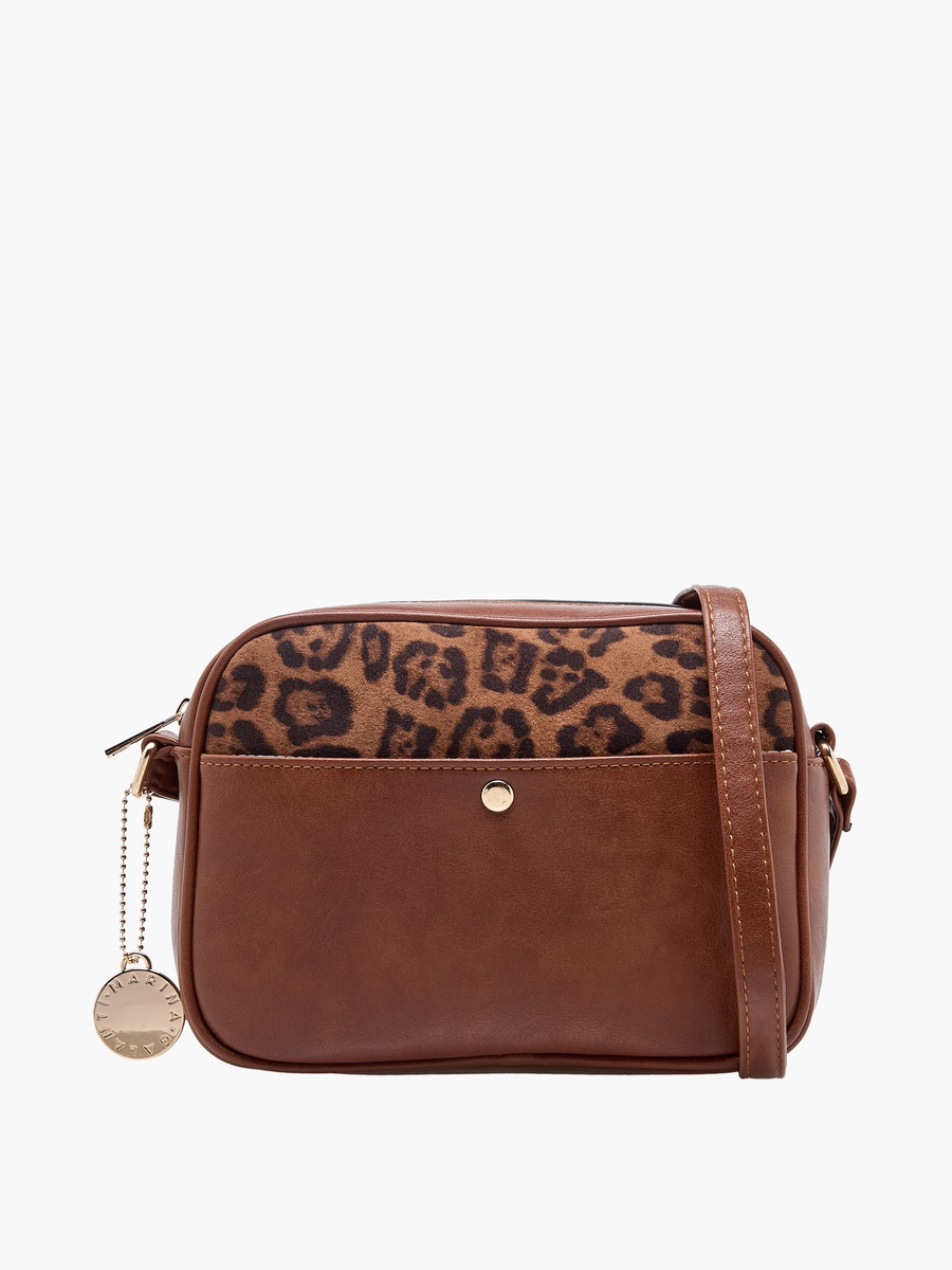 Animal Textured Crossbody Bag with Adjustable Strap
