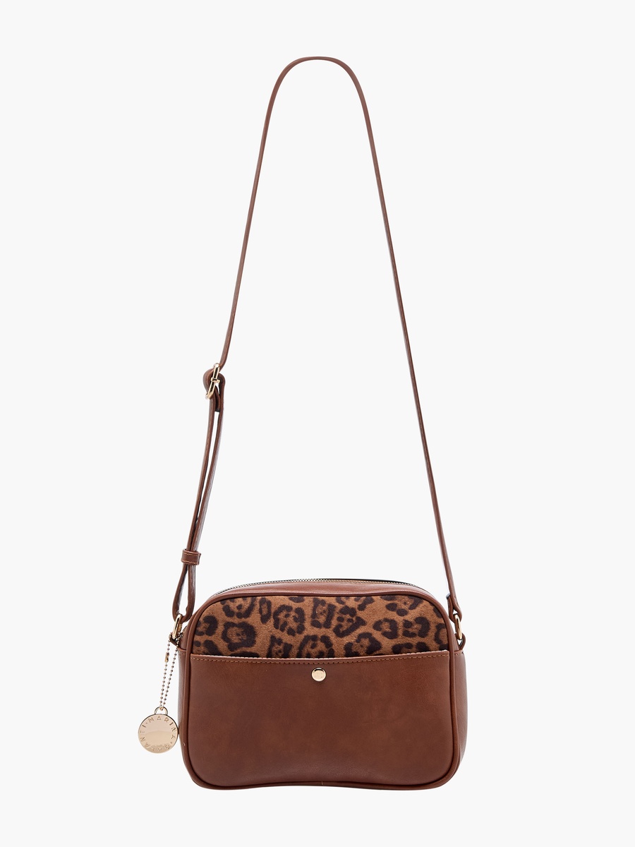 Animal Textured Crossbody Bag with Adjustable Strap
