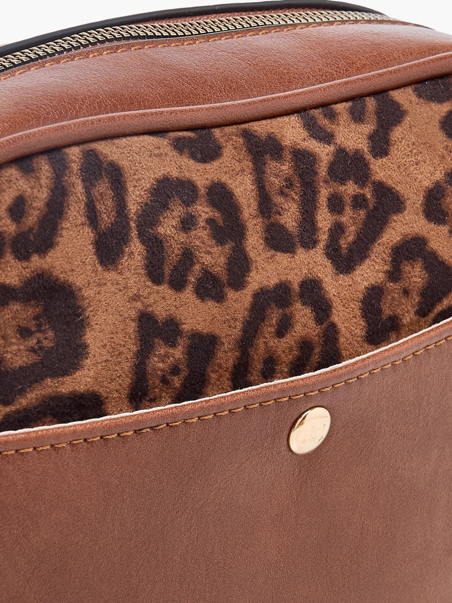 Animal Textured Crossbody Bag with Adjustable Strap