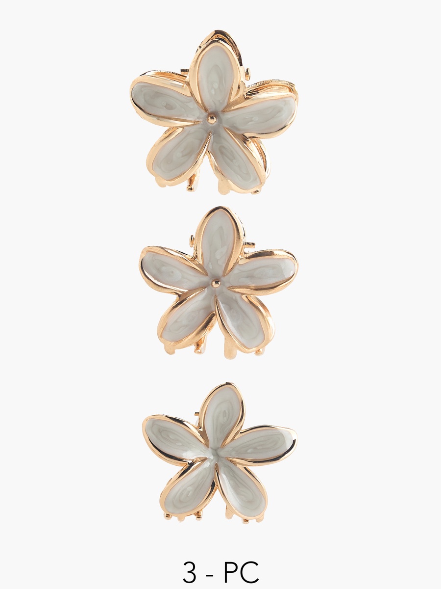 Pack of 3 Floral Shaped Hair Clamps