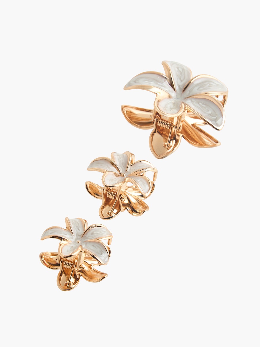 Pack of 3 Floral Shaped Hair Clamps