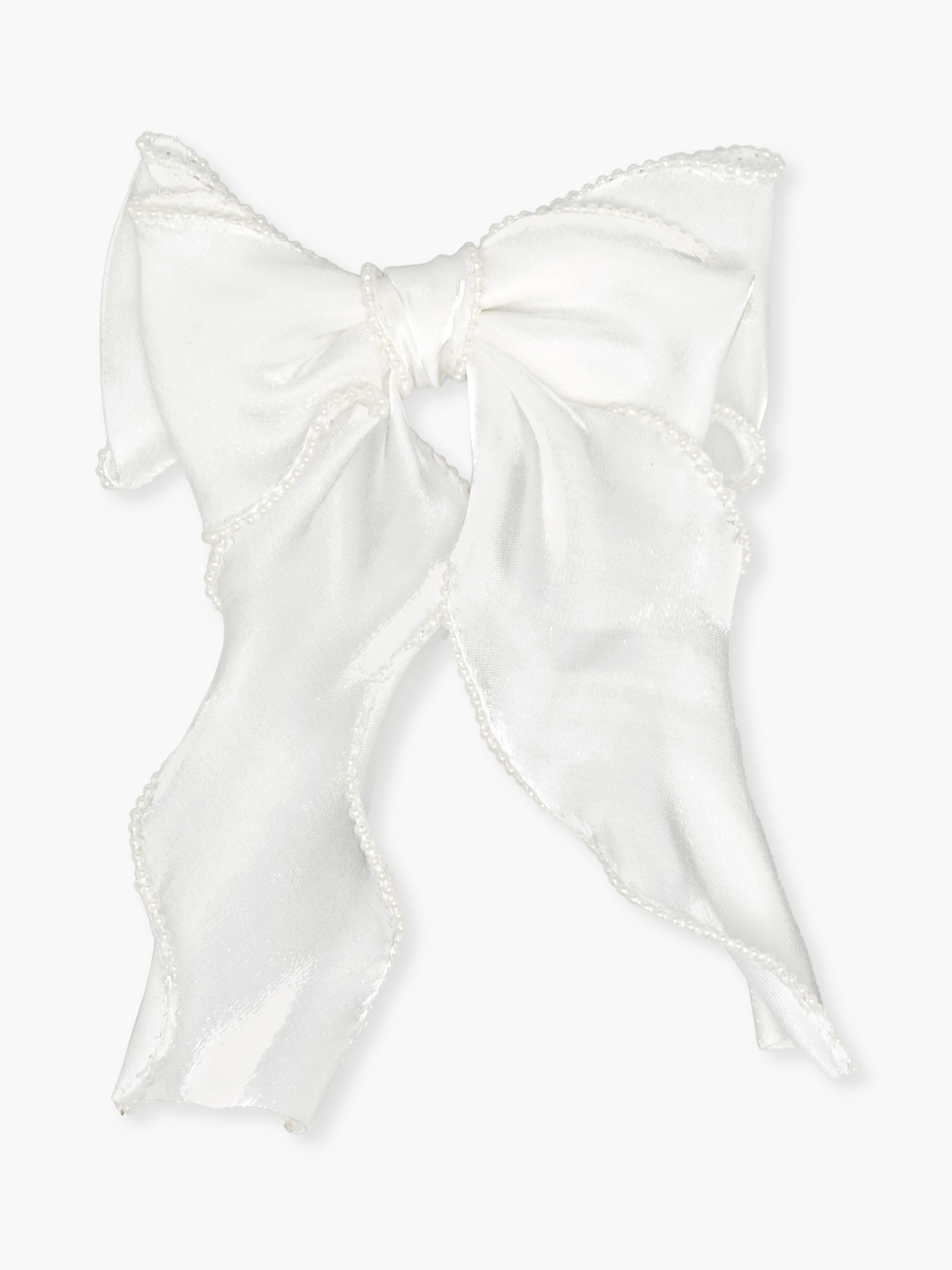 Bow Barrette Hair Clip with Pearl Detail