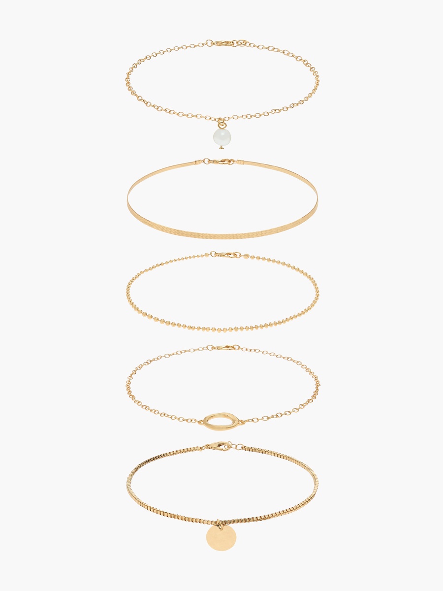 Pack of 5 Metal Chain Anklet