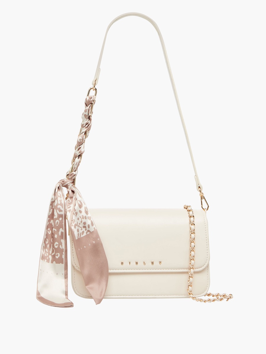 Solid Crossbody Bag with Scarf Detail