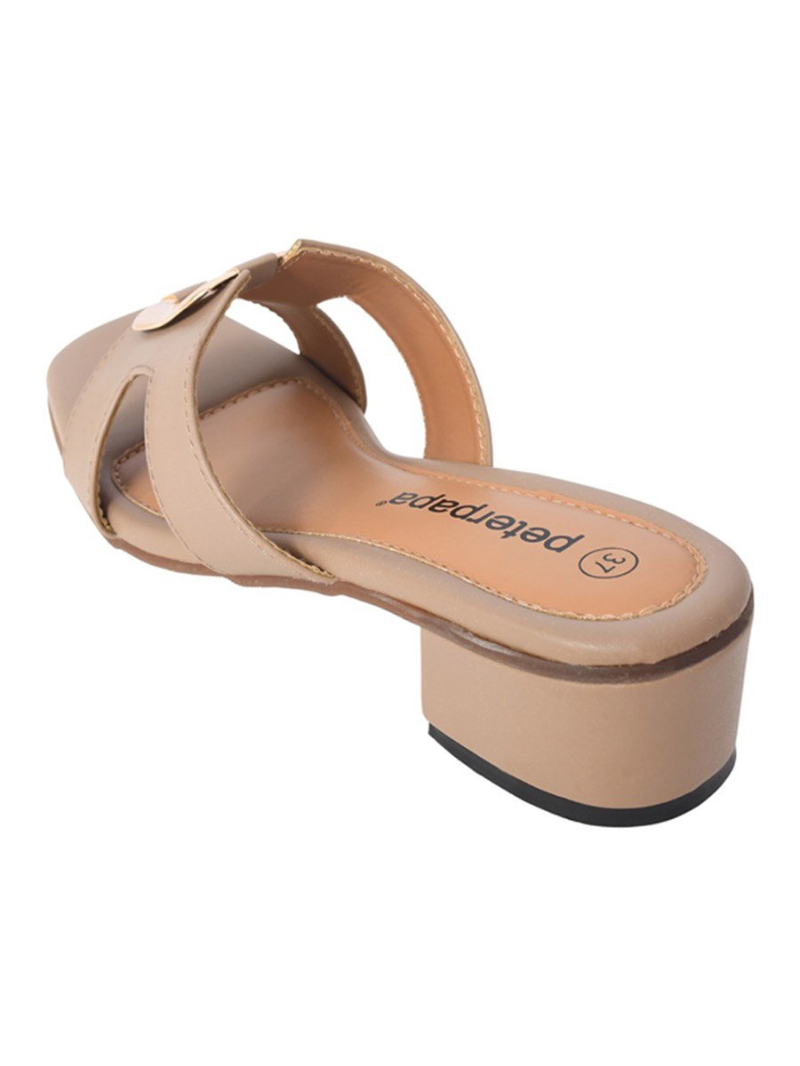 Maya Metal Trim Block Heel Sandals