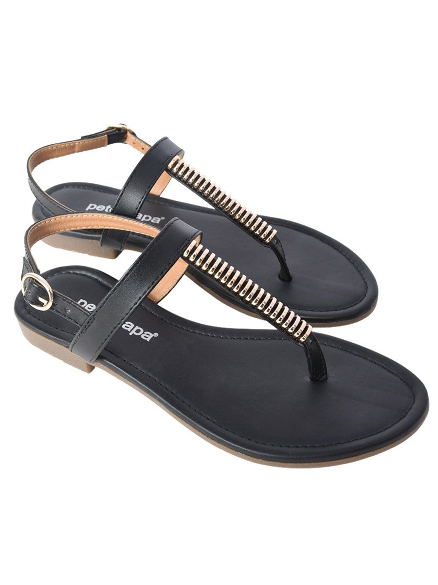 Embellished Strap Sandals with Buckle