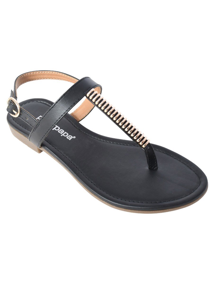 Embellished Strap Sandals with Buckle