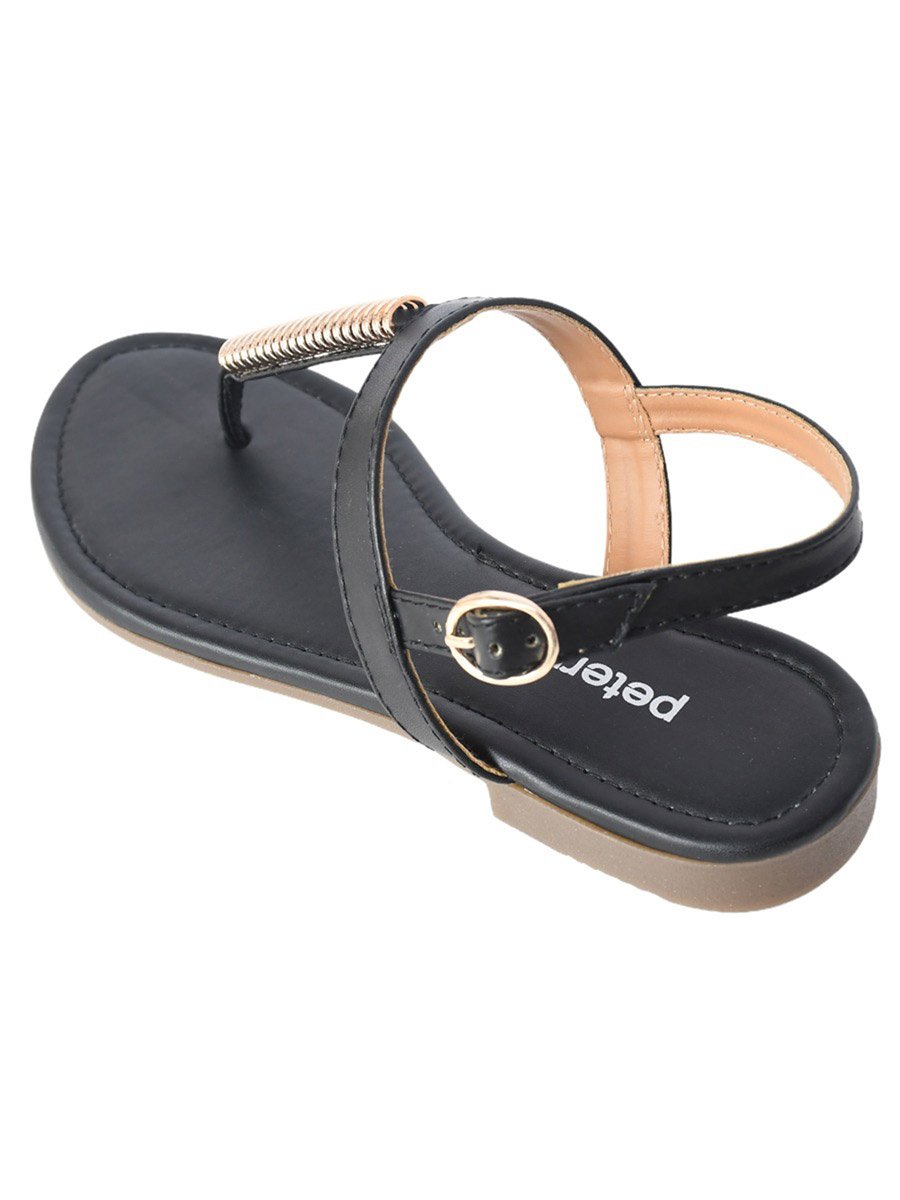 Embellished Strap Sandals with Buckle