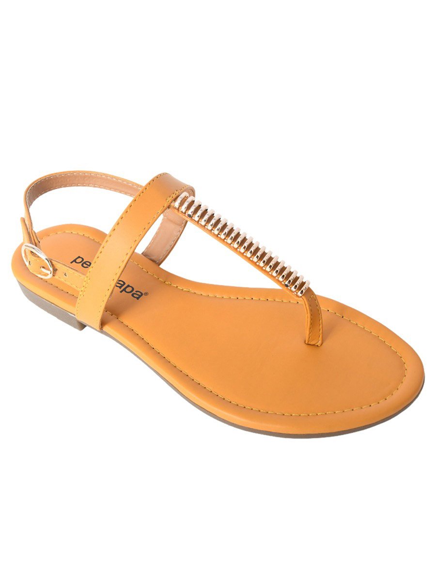 Embellished Strap Sandals with Buckle