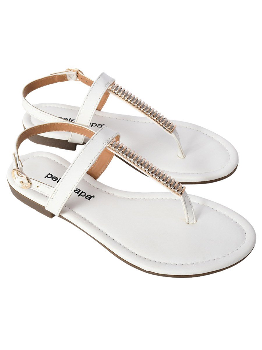 Embellished Strap Sandals with Buckle
