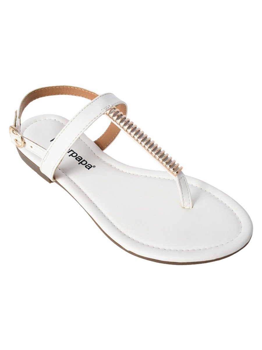Embellished Strap Sandals with Buckle