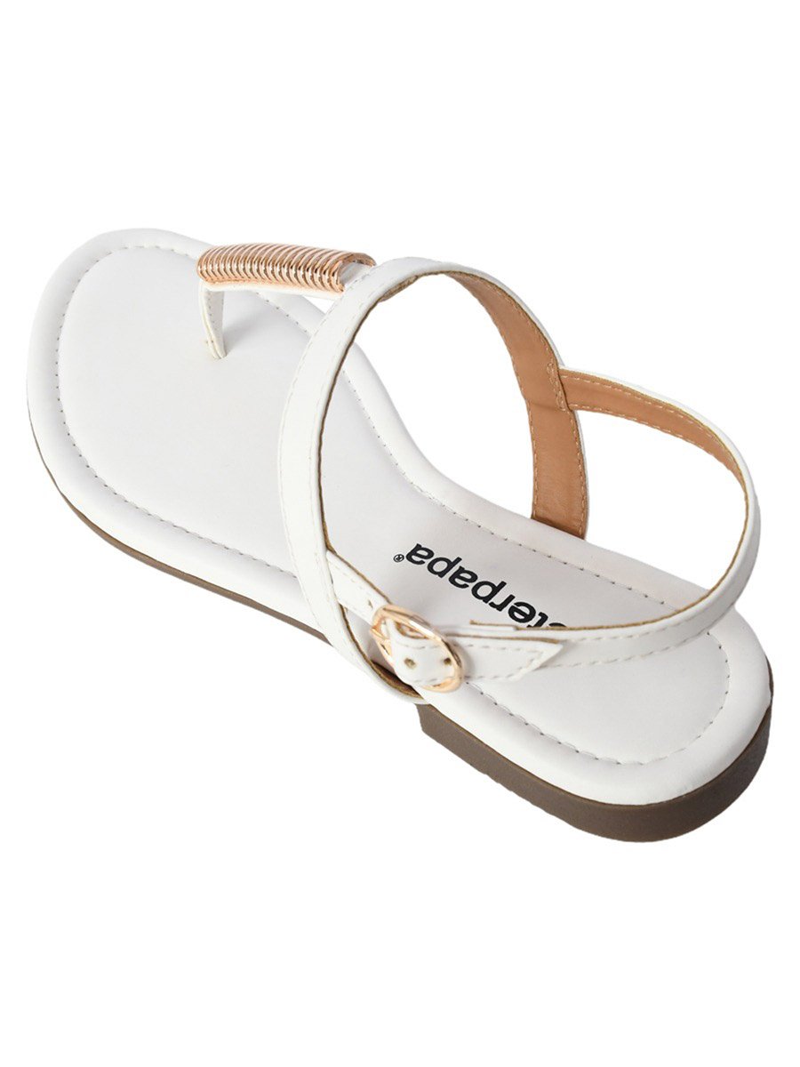 Embellished Strap Sandals with Buckle